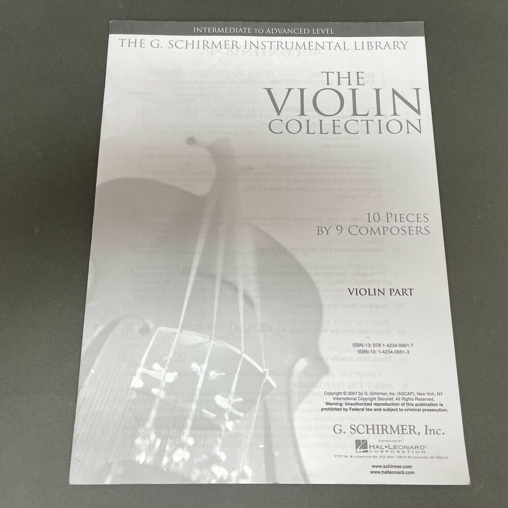 The Violin Collection 10 Pieces by 9 Composers Intermediate to Advanced Level